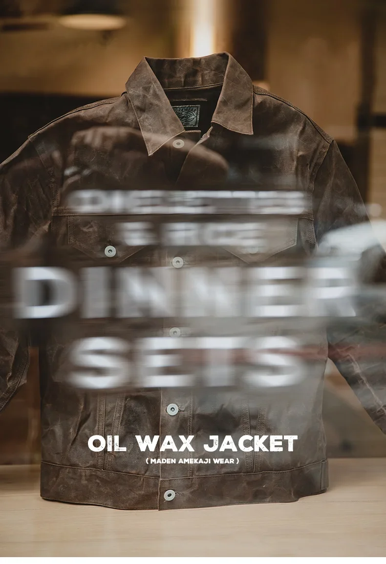 Maden Amekaji Retro Male Oil Waxed Jacket Canvas Cotton Khaki Military Uniform Light Casual Work Safari Style Coats Man Clothing 11 S277e01af915a481a8451e7abd14954000