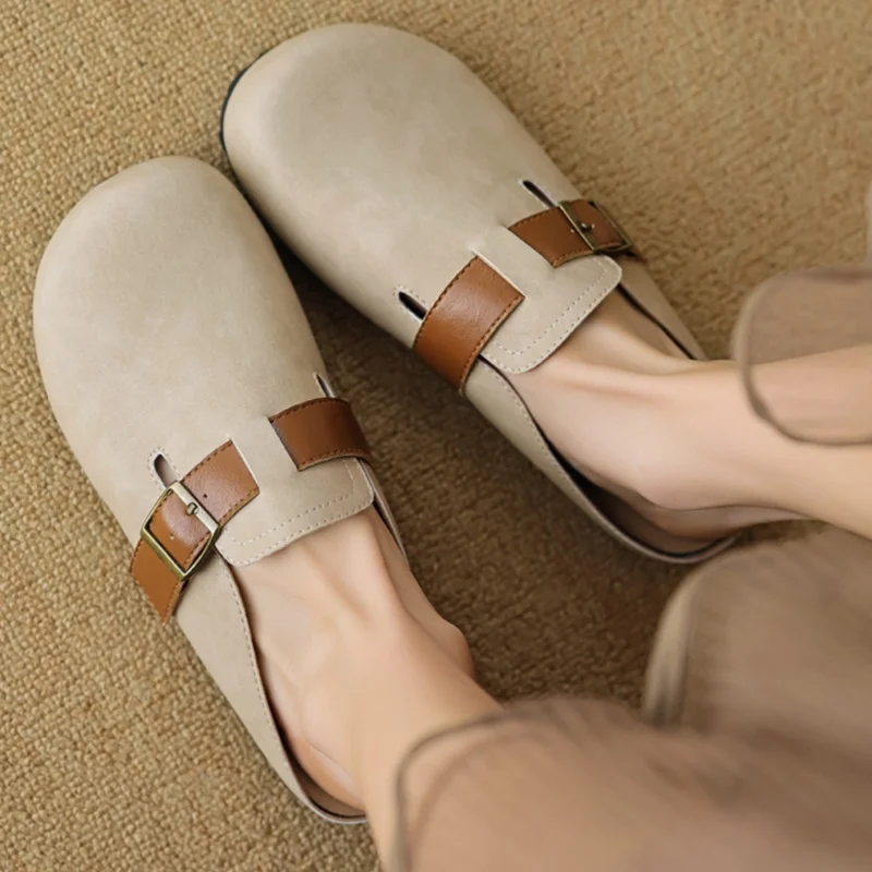 

Shoes Woman 2025 Female Slippers Loafers Platform Cover Toe New Soft Casual Slides Autumn Leisure Shoes Loafers Slippers Soft