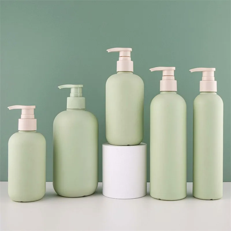 200Ml/300Ml/500Ml Shampoo Dispenser Flessen Douche Cosmetische Container Avocado Groene Pers Pomp Kop Lege Hervulbare Flessen