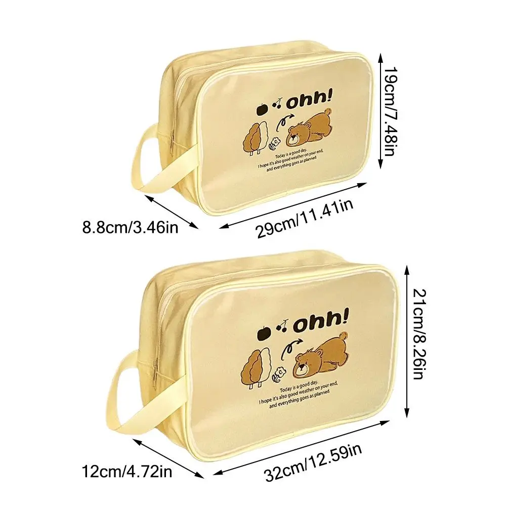 Прозрачные сумки для туалетных принадлежностей, мультяшный медведь капибара, многофункциональная сумка для хранения, вместительная прямоугольная косметичка