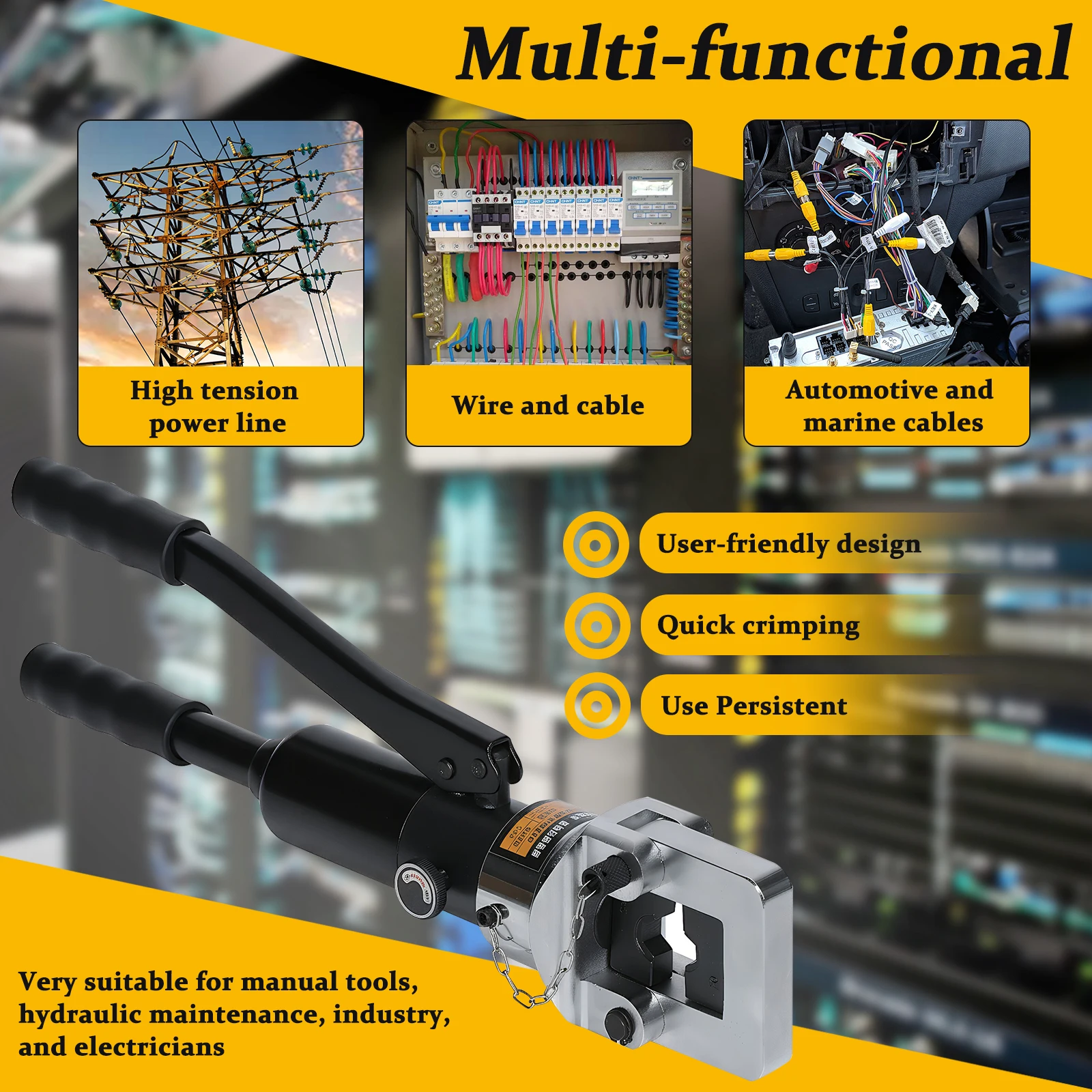 

Интегрированные гидравлические клещи с ящиком для инструментов, удобные для обжима кабелей, усиленные, для ремонта/промышленности/электромонтажных работ
