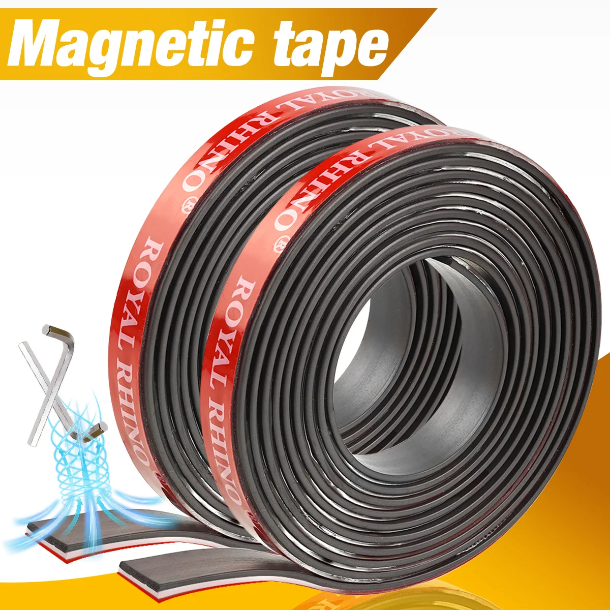 Cuttable Self-Adhesive Magnetic Tape Rubber Magnetic Strip for Fridge Wall DIY Photo Poster Fixing Home Office Storage Tool
