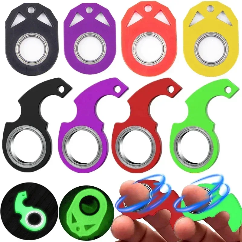 Creative Metal Fingertip Rotation Key Chains Decompression Spinner Anti Anxiety Bearing Lightning Cool Trendy Hanging Key Rings
