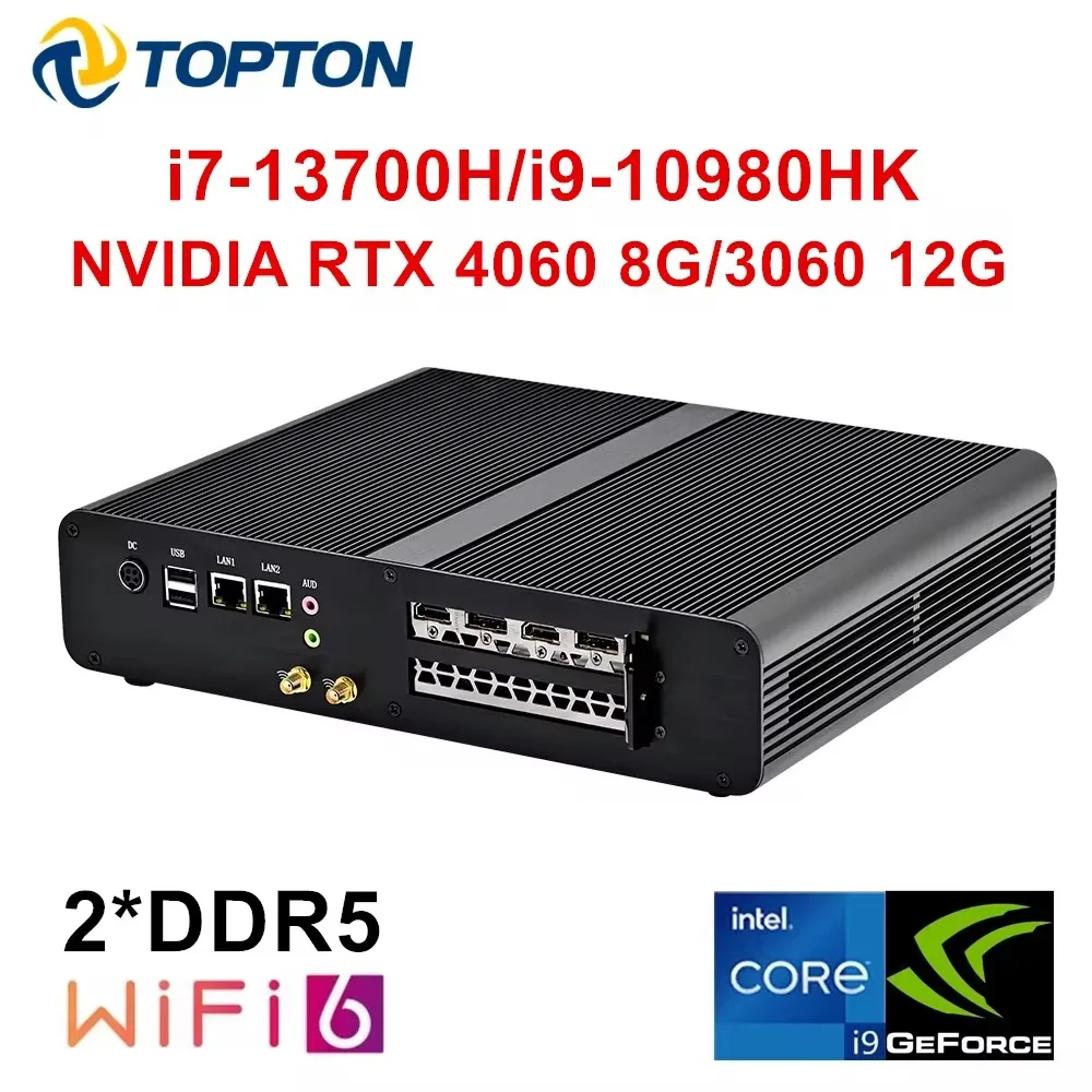 

Topton Mini PC Intel i7 13700H i9 10980HK NVIDIA RTX 4060 8G 3060 12G DDR5 DDR4 NVMe Windows 11 Gamer Mini Gaming Computer WiFi6