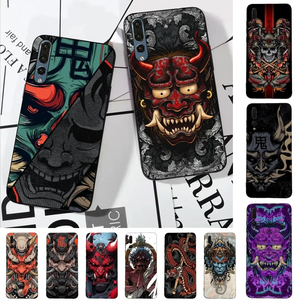 Japanese Oni Hannya Samurai Demon Mask Phone Case For Huawei P 8 9 10 20 30 40 50 Pro Lite Psmart Honor 10 lite 70 Mate 20lite