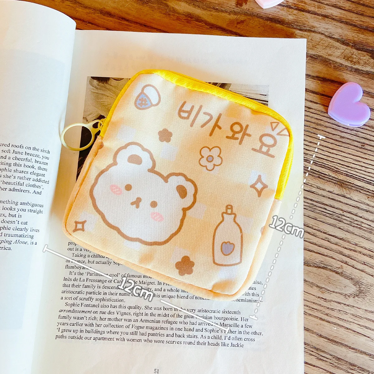 Korean Cute Bear Large Capacity Sanitary Napkin Pads Storage Bags Girls Cartoon Physiological Period Tampon Organiser Bag