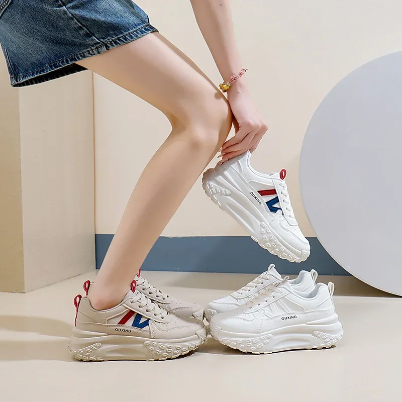 أحذية المشي الجديدة ذات النعل السميك غير القابلة للانزلاق في الفصول الأربعة للاستخدام الخارجي، أحذية المشي ذات النعل الناعم للأحذية النسائية الكاجوال #3