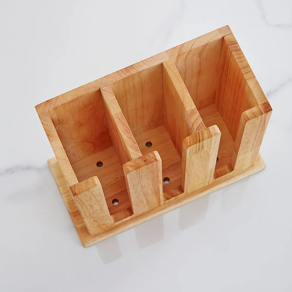 HYS solid wood spoon storage box kitchen spoon storage rack 3