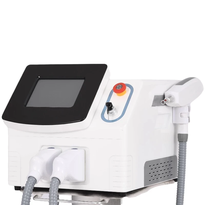 Portable 2 in 1 q switch IPL hair remo and Nd Yag laser pigmentation tattoo remo machine for women and men