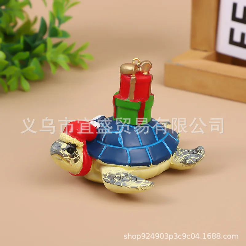 

Christmas Turtle Ornament - Resin Turtle Decoration, Tree Hanging Gift, Holiday Home Decor