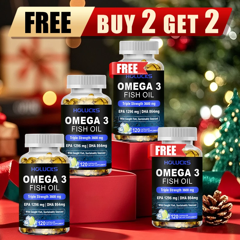 

Buy 2 Get 2 Free! Omega 3 Fish Oil 3600mg Capsules, Support Complete Heart, Immunity & Energy Complex, Vision & Mood, Non-GMO