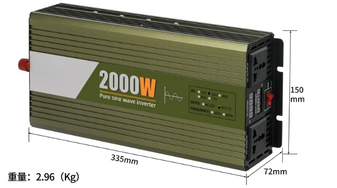 DC 12V 24V 48V 60V 72V To AC 220V Pure Sine Wave Inverter High Power For Truck Tricycle Vehicle Solar System