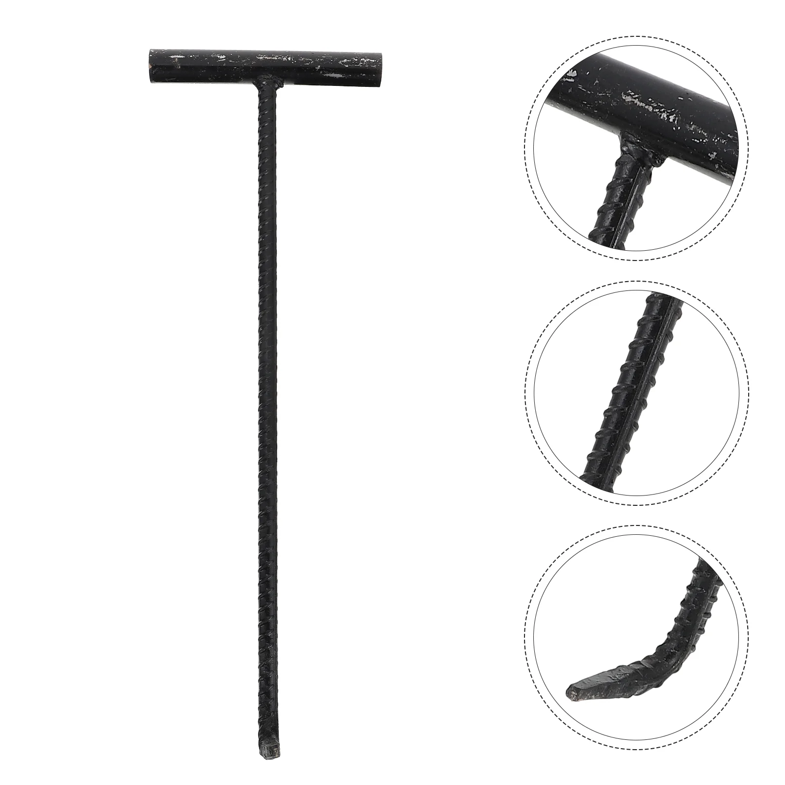 Heavy Duty Spring Manhole Cover Hook Door Lifting Gadget Trampoline Black Steel