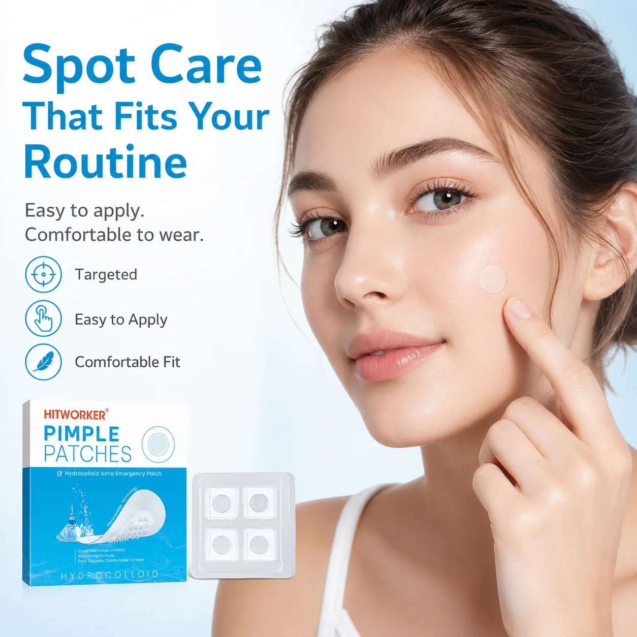 4PCS Hydrocolloid Pimple Patches for Face, Round Blemish Cover Stickers, Facial Spot Patches