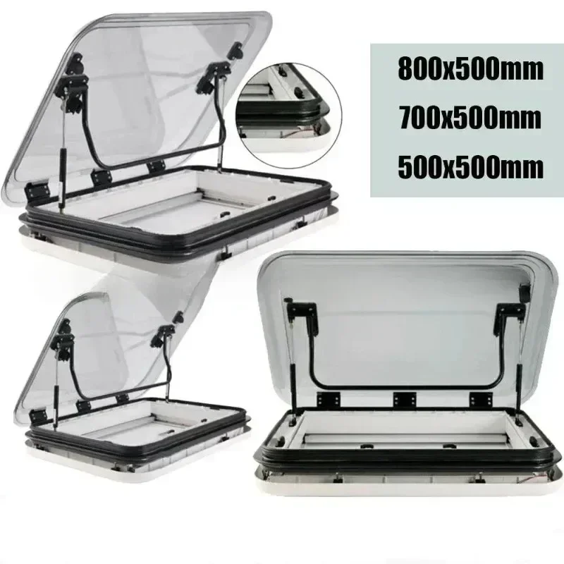 Customized Large Caravan RV Skylight Roof Vent 3-Size With  500/700/800 X 500Mm Cut Out For Motorhome