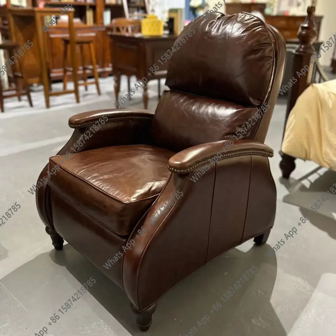 

Y64 Luxury Leather Leisure Chair Living Room Sofa Balcony Single Designer Home Recliner Functional Chair