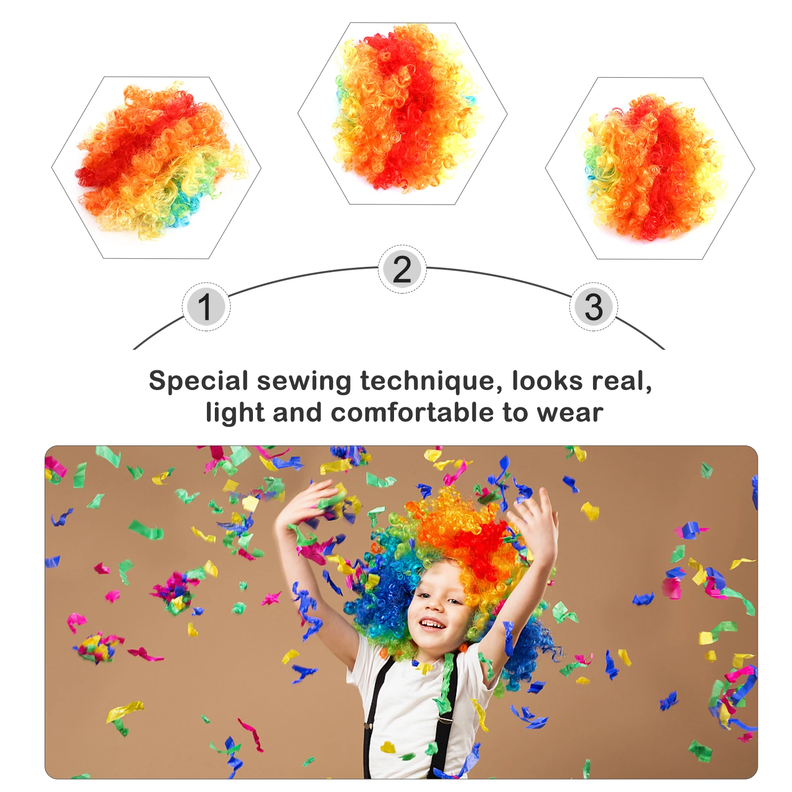 

1 pc Clown Headgear Costume Accessories Lightweight Rainbow For Halloween Carnival Party Stage Performance Comfortable Cute