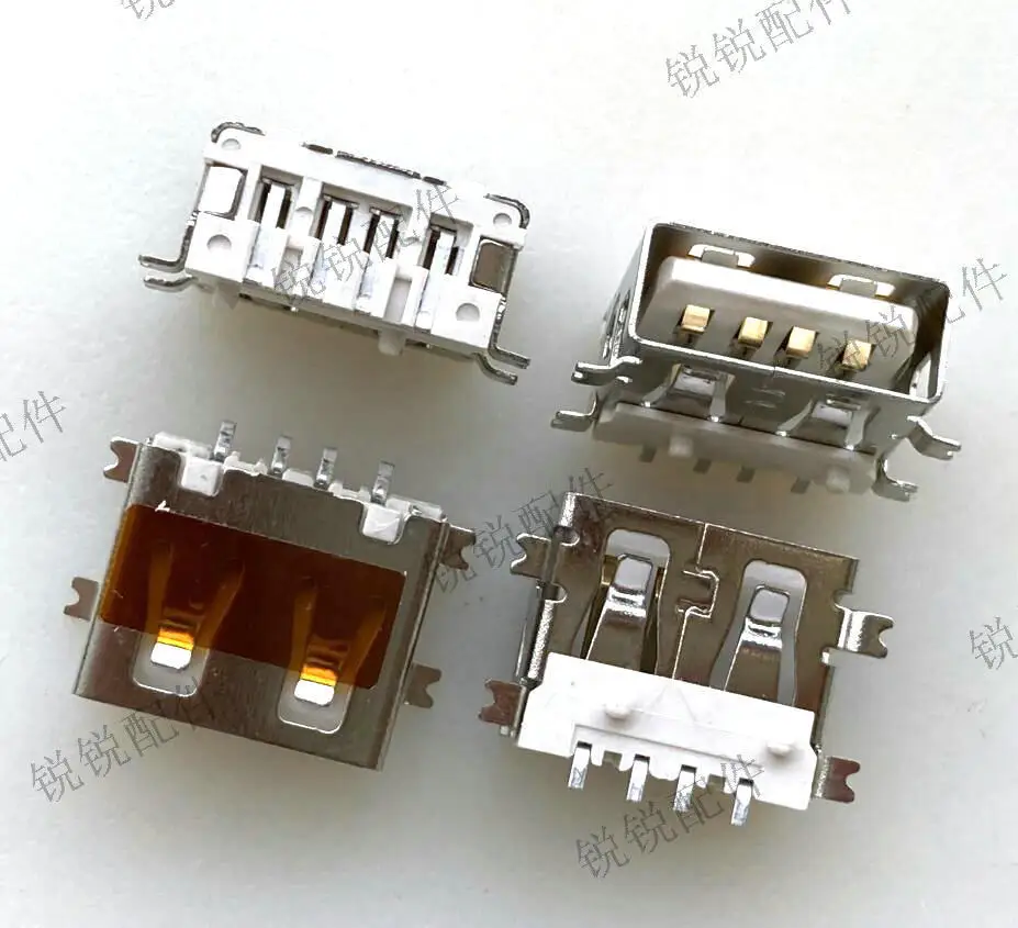 For notebook, power bank, short body USB2.0 interface 4P SMT full stick female seat USB socket, connector