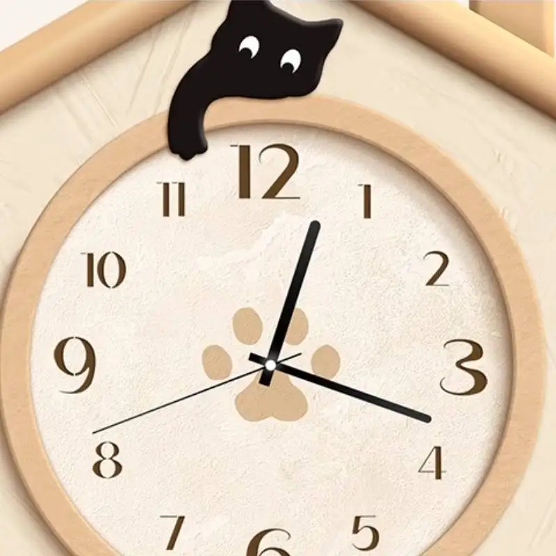 Horloge murale Design jaune Unique jeunesse Roo en bois esthétique moderne horloge murale Led décor de bureau Montre murale décor à la maison