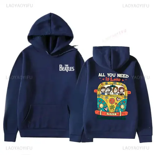 Imagen 2 del producto The B-Beatles Band Sudadera con capucha de cuello redondo Sudadera con capucha para mujer Rock europeo y americano Casual con capucha Nuevo en sudaderas con capucha y sudaderas