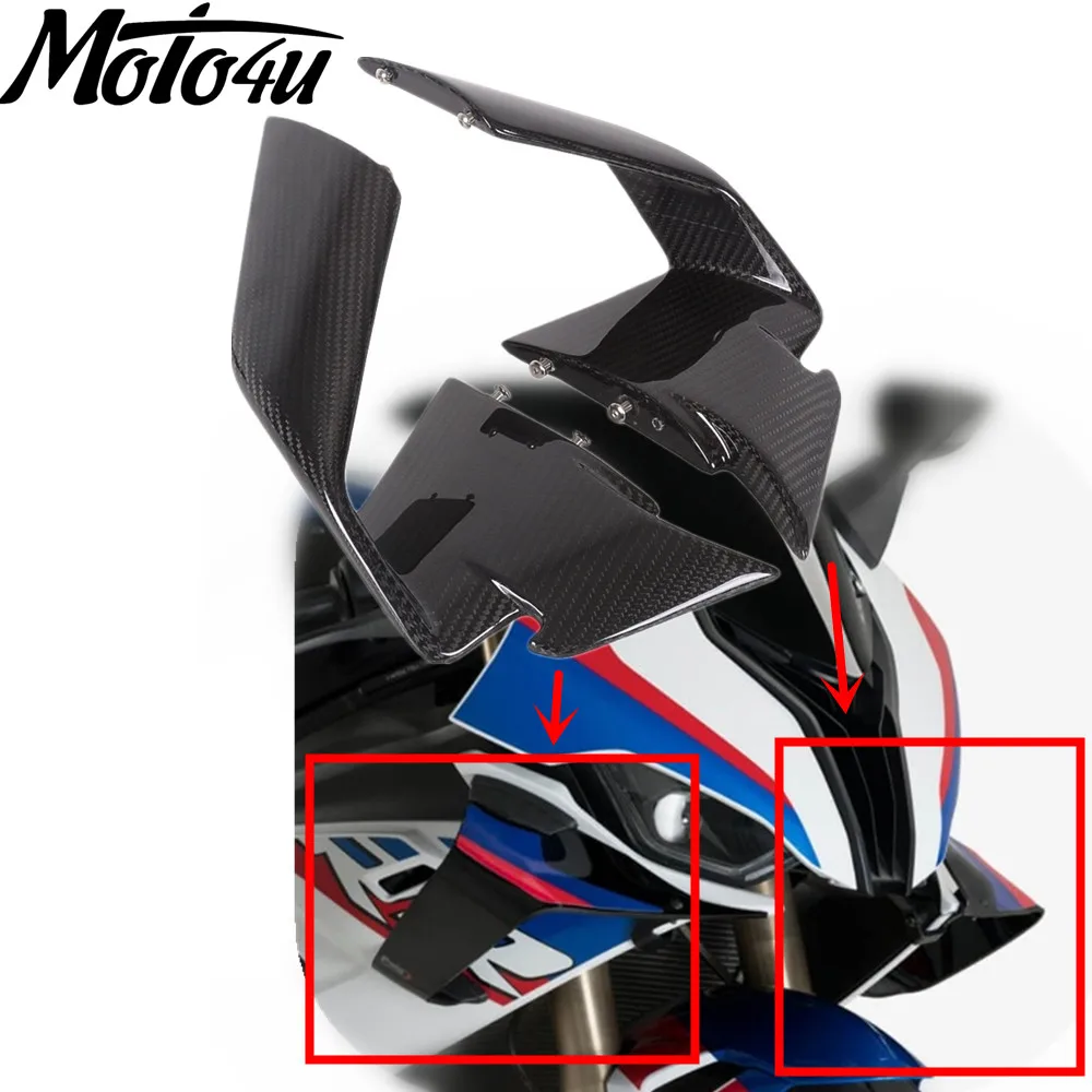 

Carbon Fiber Motorcycle Winglet Aerodynamic Wing Kit Spoilers For BMW S1000RR 2019 2020 2021 2022
