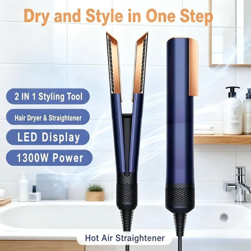 Professional Negative Ion Hair Dryer Straightener Realizes Wet Dry Operation For Fashion Enthusiasts Daily Hair Styling
