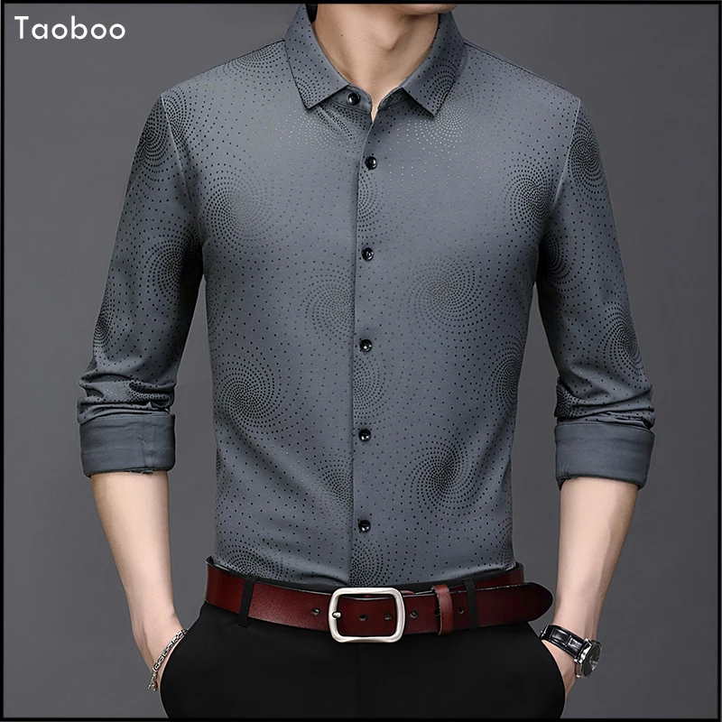 

Taoboo 2022 New Casual Slim Social Shirt High quality Business Men's shirt English Style Spotted shirt Fashion Men's clothing