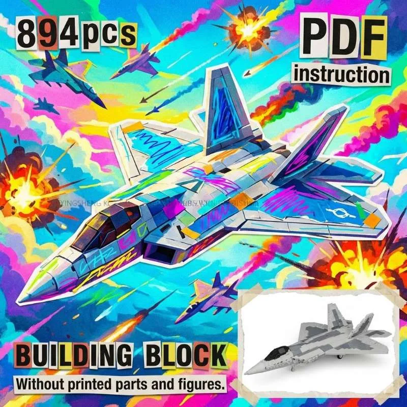 

Модель-конструктор MOC: Тактический истребитель-перехватчик ВВС в сером камуфляже