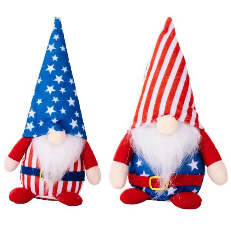 

4th Of July Gnomes Adorable Independence Day Gnome Doll Handmade Elf Plush Doll For American Independence Day Home Decoration