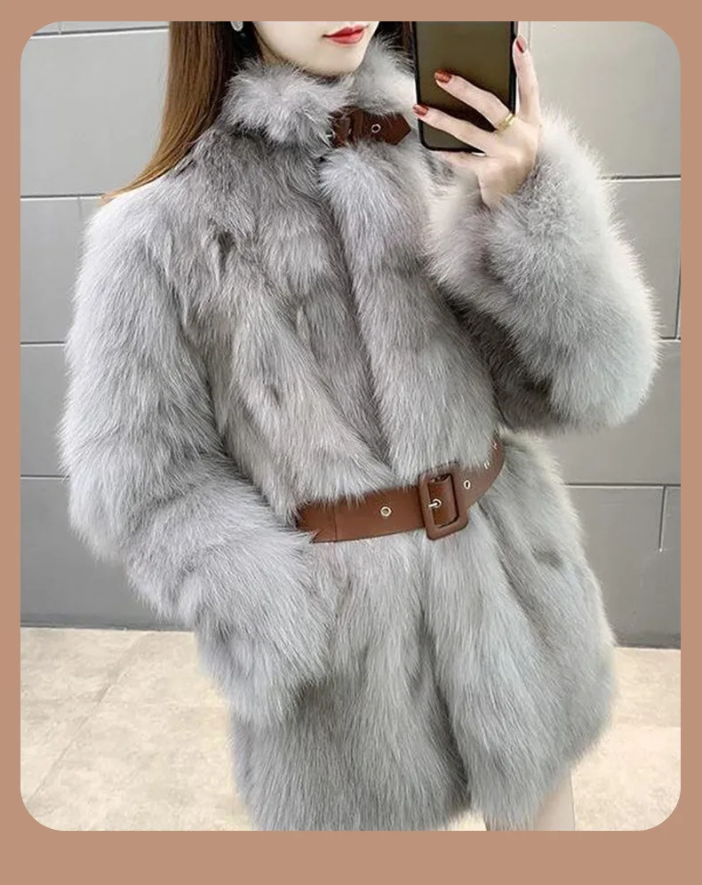 Fluffy Fur Jacket Women's Thickened Imitation Fox Hair 2026 New Casual Lapel Loose Long Sleeves Thicken Warm Short Coat