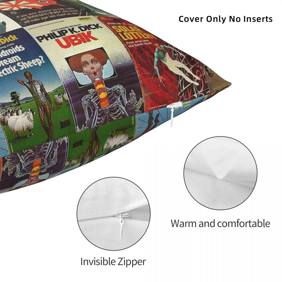 Philip K. Dick PKD Book Covers Square Pillowcase Polyester Linen Velvet Creative Zip Decorative Throw Pillow Case Bed Cover 18" view 5