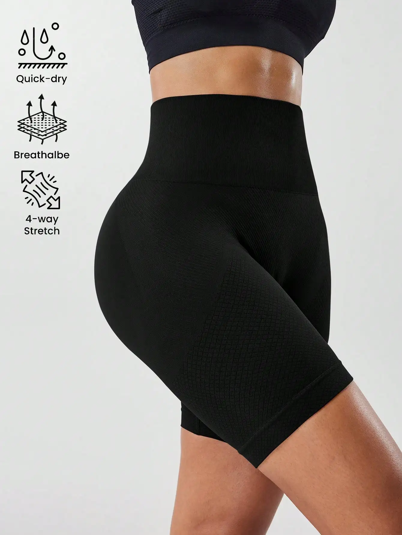 3‑Pack Women Seamless Workout Biker Shorts, High Waist Tummy Control Butt Lifting Quick‑Dry 4‑Way Stretch Yoga Gym Shorts