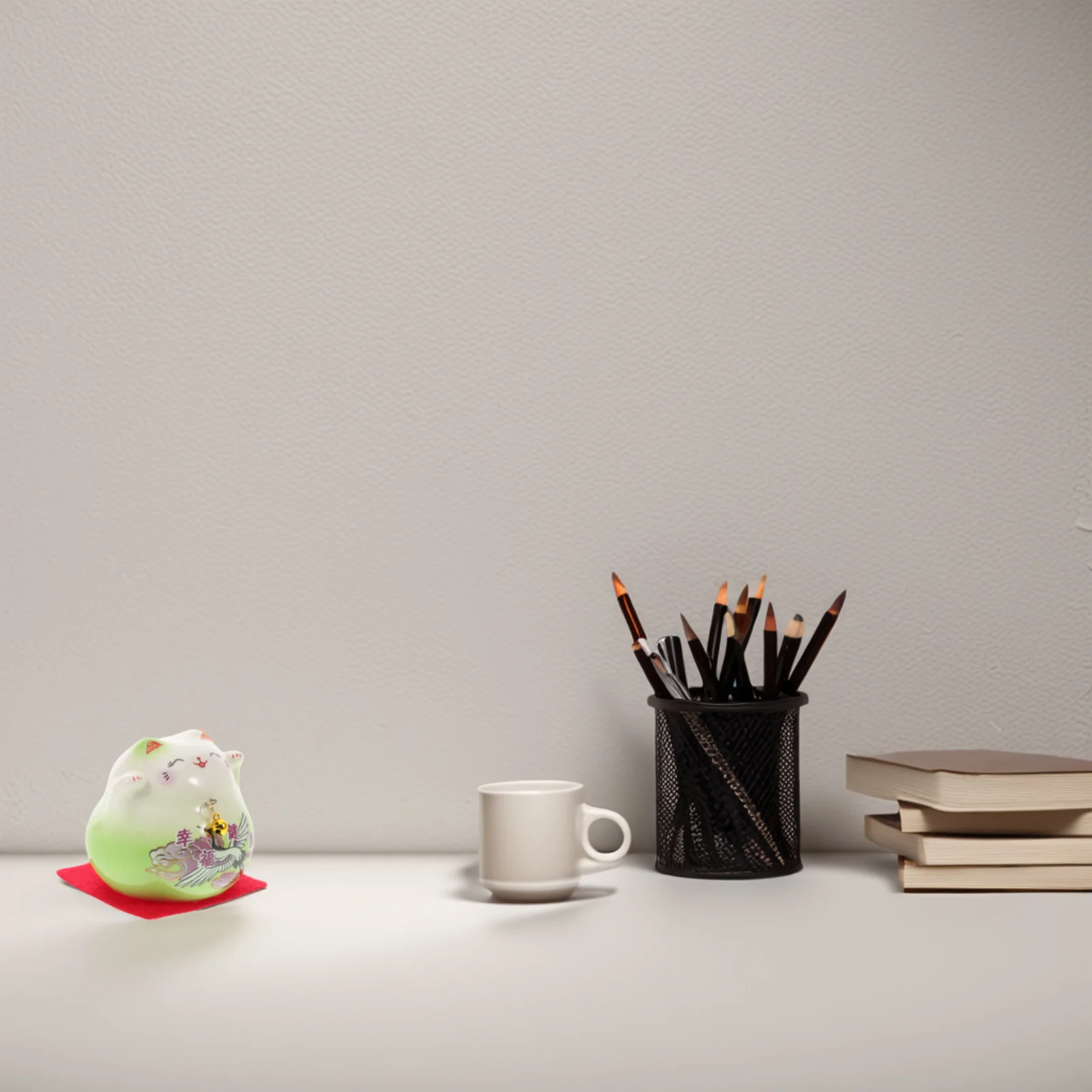 

Ceramic Small Fortune Statue Desktop Decor Luck Wealth Prosperity Home Office Feng Shui Car Ornaments Cat