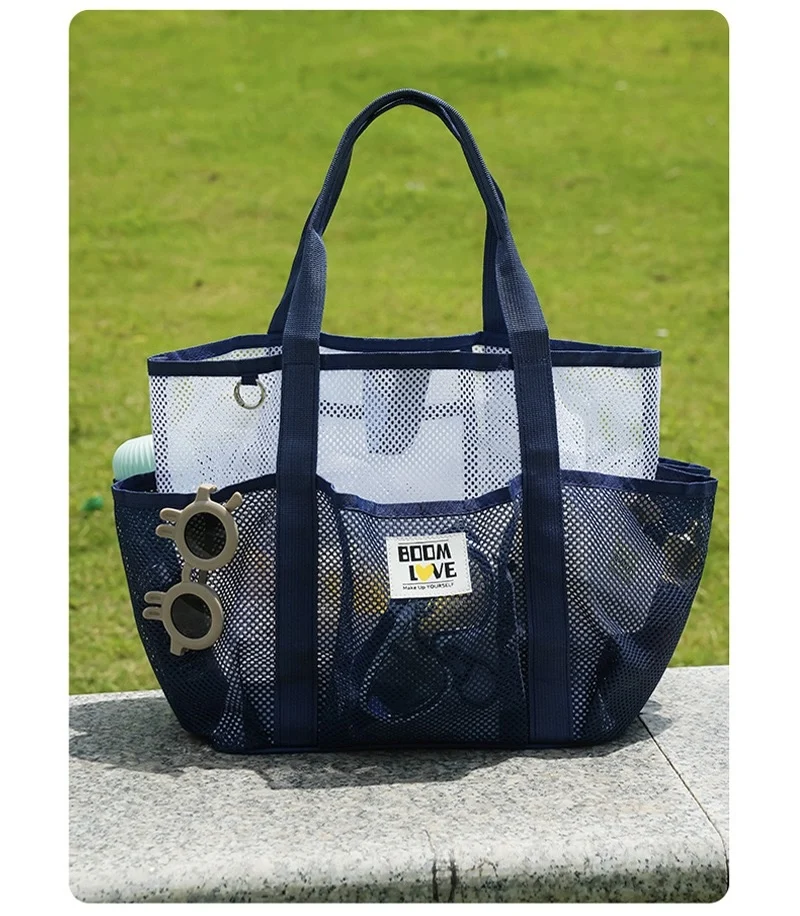 

Large Capacity Mesh Beach Bag for Women, Swim Towel & Swimsuit Storage Shoulder Tote, Travel Handbag for Toys & Clothes