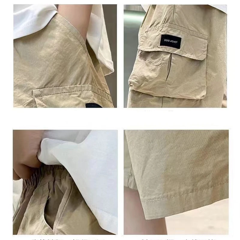 3-14 Years Summer Teenage Boys Pants Stereoscopic Pocket Design Comfortable Loose Fitting Style Short Trousers For Kids