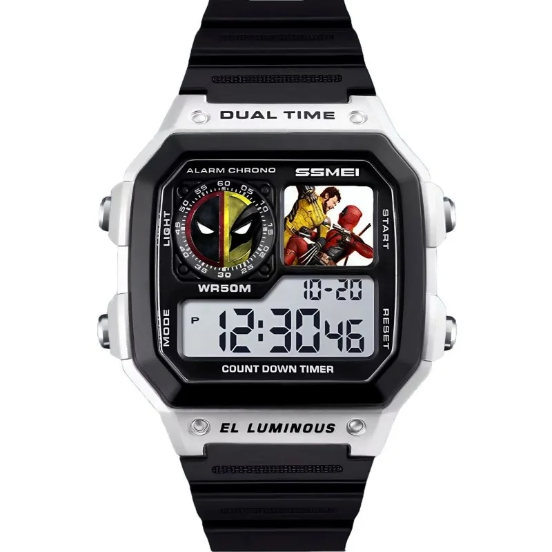 Marvel Deadpool & Wolverine Movie Peripheral Creative Personality Simple Fashion Quartz Square Watch Boys Holiday Gift Wholesale