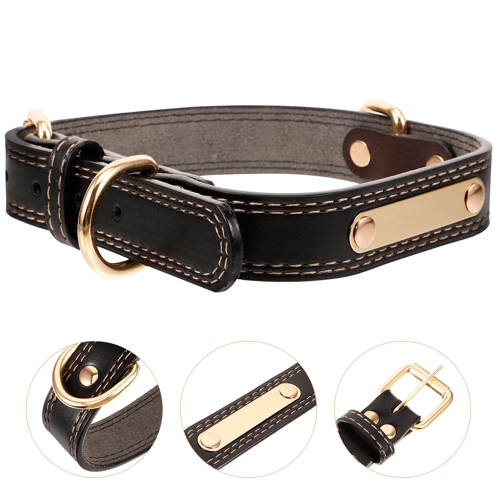 

Collar Lettering Necklace Dog for Small Dogs Pet Supplies Black Skin Comfortable