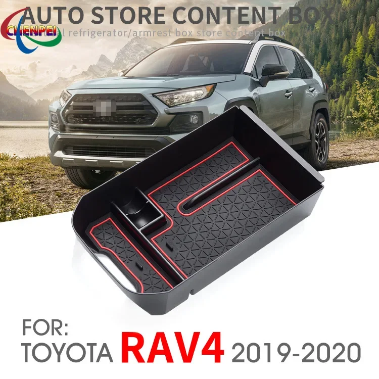 

For Toyota RAV4 2019-2020 Central Control Armrest Box Compartment Storage Box Car Interior Decorative Accessories