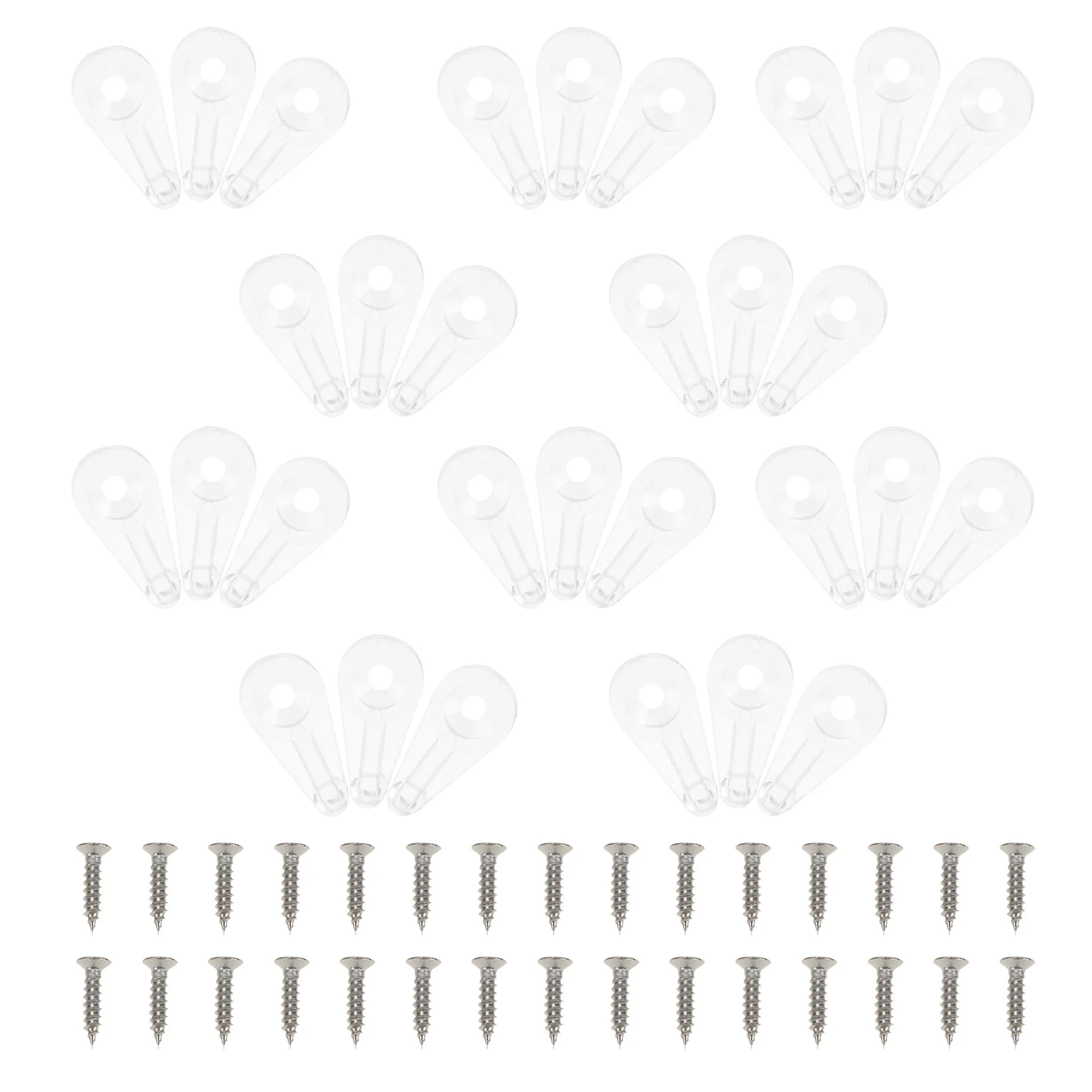 

30Pcs Mirror Clips Durable Safe for Wardrobe Cabinets Bookcase Glass Smooth Surface Large Quantities Glass Fixing Clips