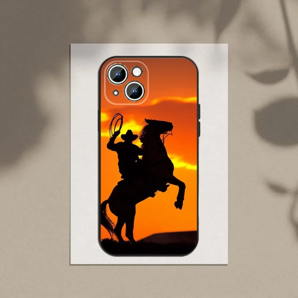 The horse Phone Case Phone Case For Apple iPhone 15,14,13,12,11,XS,XR,X,8,7,Pro,Max,Plus,mini Silicone Black Cover