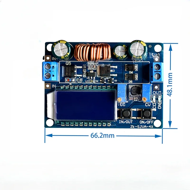 2PCS Voltage and boost module LCD digital display ammeter adjustable voltage and boost 4X
