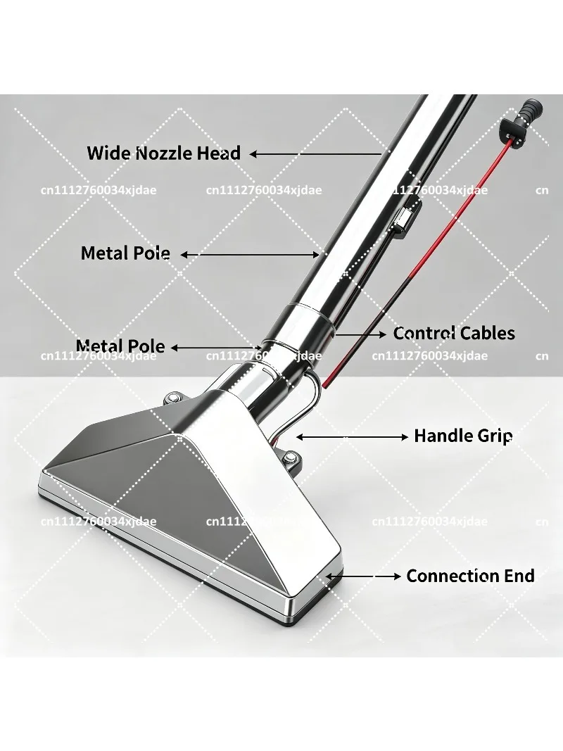 Stainless Steel Carpet Suction Head with Steam Spray – All-in-One Vacuum Cleaner Attachment for Integrated Cleaning Machines