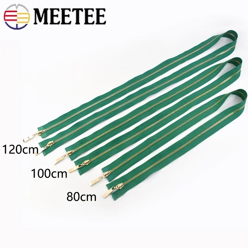 1 szt. 5# Podwรณjny suwak metalowy zamek bลyskawiczny 80/100/120cm otwarty koniec dwukierunkowe zamki kurtki torba zestawy do naprawy odzieลผy DIY