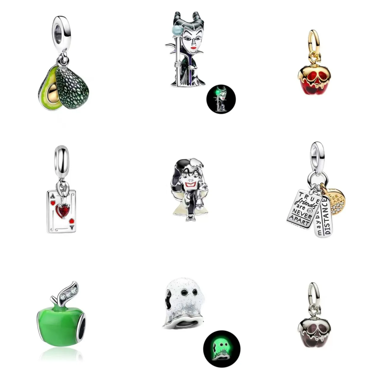 DIY ديزني الأميرة عربة الساحرة الظلام مضيئة نموذج لجسم دامبو سحر شبح الخرز صالح أساور الأزياء أنيمي مجوهرات الإكسسوار