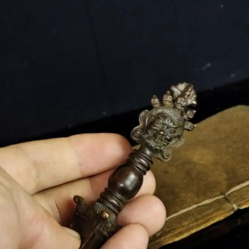 Chinese Antique Bronze Vajra Descending Pestle Buddhist Ornaments Statue