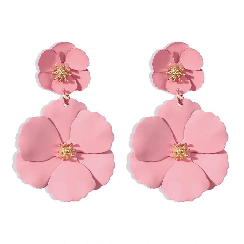 New Design Fashion Bohemin Flowers Drop Earrings Trendy Statement ZA Dangle Earrings For Women Brand Pendientes Jewelry