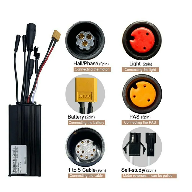 

ABJM-36V/48V Bicycle Lithium Battery Modification Accessories 30A 1000W Three-Mode Fully Waterproof Small Kit GD06 LCD Meter Dur