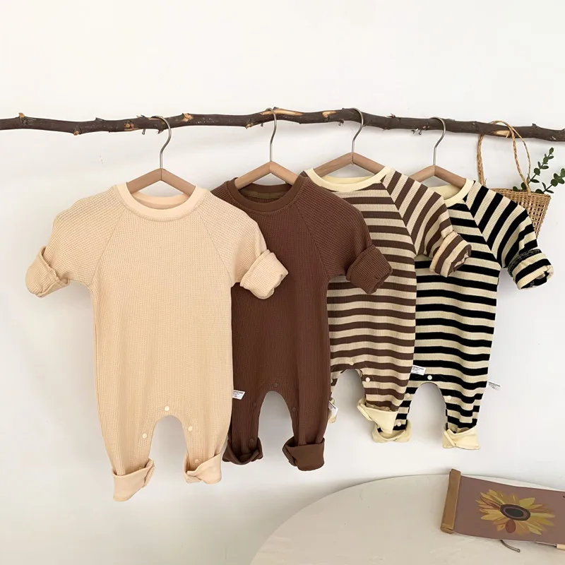 

3-24 Months Baby Clothes Newborn Boy Girl Bodysuit Cotton Striped Clothing Infant Toddler Costumes Ropa De Bebe Kids Home Wear