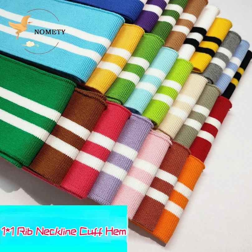 1*1 Rib Cotton Webbing Elastic Knitted Striped Neckline Cuff Hem Fabric Sewing Supplies Jacket Clothing DIY Accessories 7*100cm