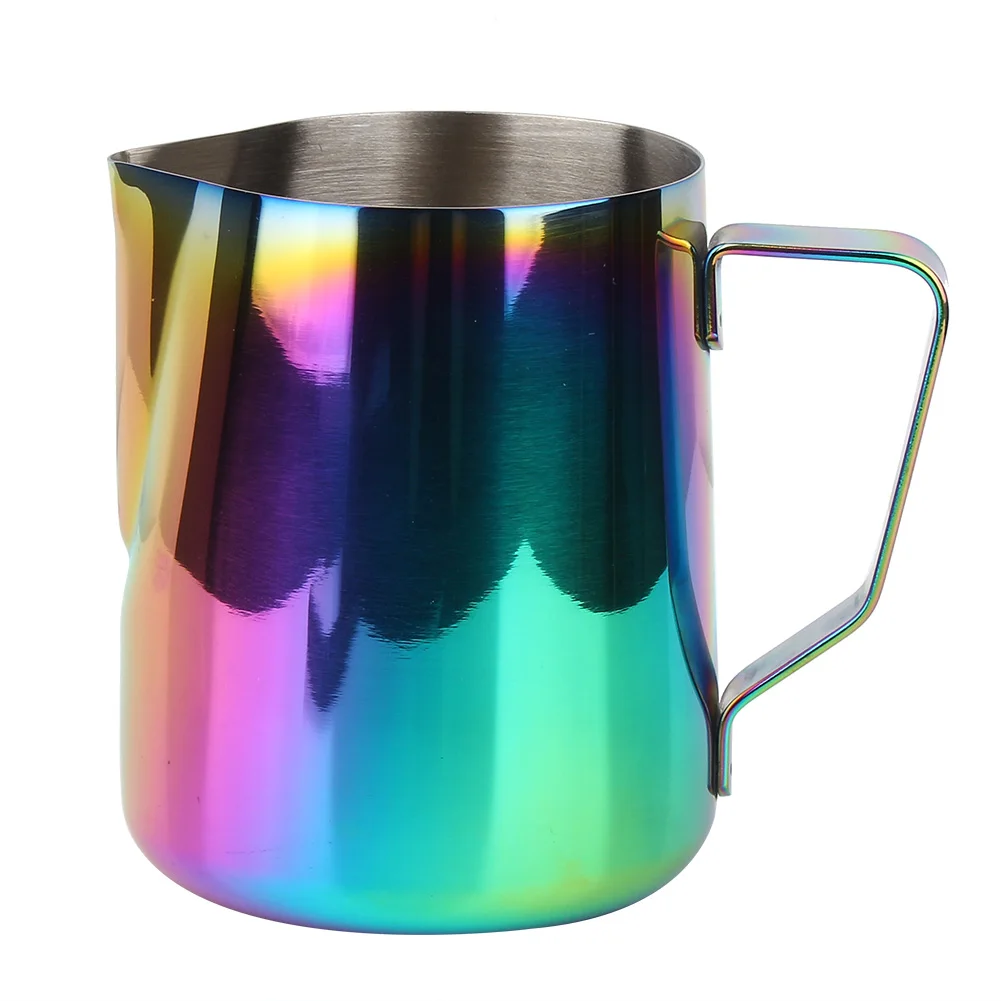 600ml Milk Frothing Pitcher Stainless Steel Colorful Coffee Jug Milk Frothing Pot Espresso Latte Art Pitcher Cup for Home